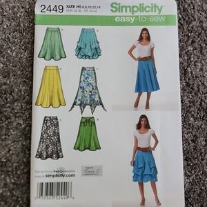 Simplicity various skirts "easy to sew" patterns #2449 designed by Karen Z - NEW